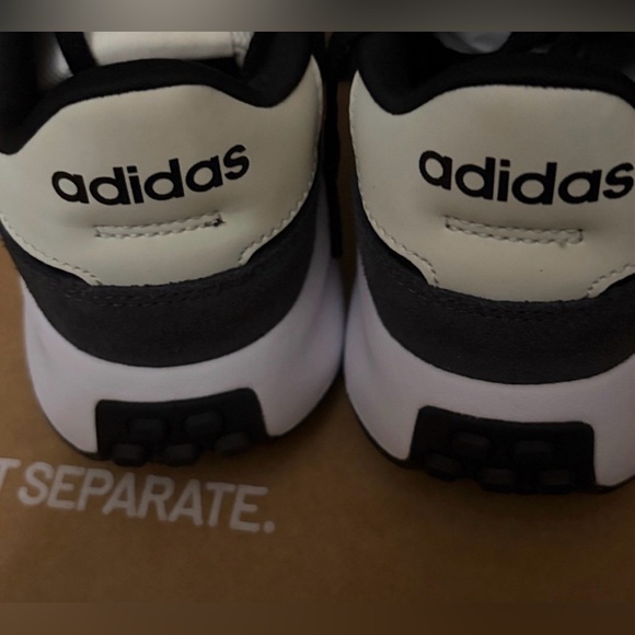 Adidas Women’s Black and Cream Sneakers - Picture 3 of 7